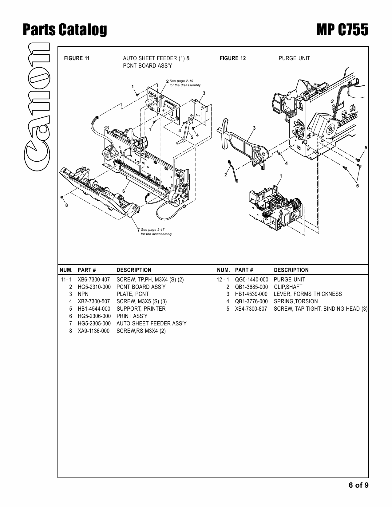 Canon MultiPASS MP-C755 Parts Catalog Manual-6